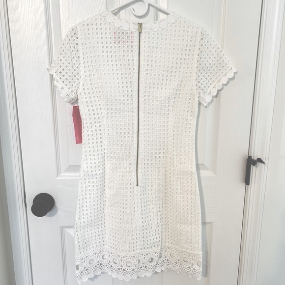 NWT Lilly Pulitzer Jennifer Shift Dress in Resort White Grid Eyelet - Picture 8 of 12